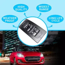 Uno Minda Power Window Switch - Main (4) with Auto & Window Lock - Black Finish (S21053-000M00) image 4