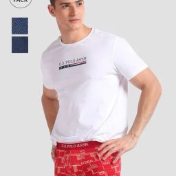 U.S. Polo Assn. Blue & Red Printed Trunks - Pack of 3-picture-10