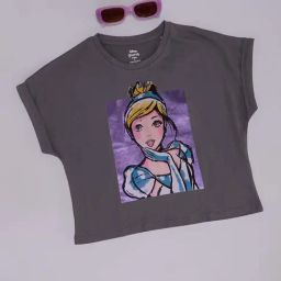Pantaloons Junior Girls Formal Grey Cotton Character Based T-Shirts-image-10