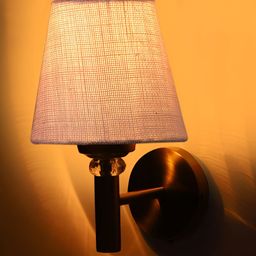 Devansh White Glossy Jute Wall Lamp With Shade image 3