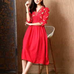 Dipani Tribal Print Fit & Flare Midi Dress-picture-11