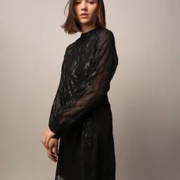 Only Black Textured A Line Dress-image-20