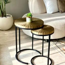 Mason Home Ghana Nesting Gold Table - Set of 2-39