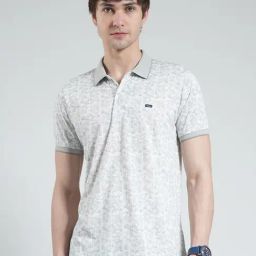 Monte Carlo Grey Regular Fit Printed T-Shirt-image-66