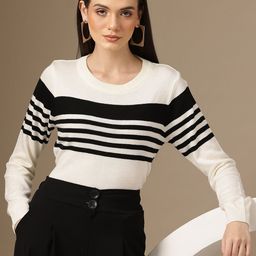 Chemistry Striped Acrylic Pullover-image-90