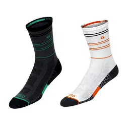 TEGO Unisex Pack of 2 Black & White Calf-Length Socks-image-10