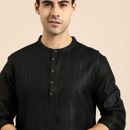 Anouk Men Black Striped Straight Kurta-picture-17