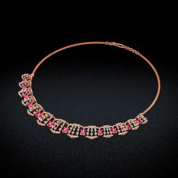 Joyalukkas 18k (750) Purity Rose Gold Modern Geometric Charm Diamond Necklace-image-93