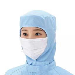 AS ONE Aspure Cool Clean Hood S Size Polyester 100 with Conductive Yarn Blue, 4-1069-01-1