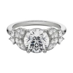 Emori 18k White Gold & Diamond Camy Engagement Ring-image-76