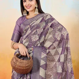 TASRIKA Geometric Printed Tissue Saree-25