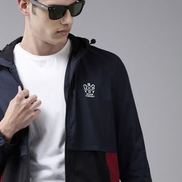 U.S. Polo Assn. Denim Co. Men Navy Blue & Black Colourblocked Lightweight Sporty Jacket-picture-39