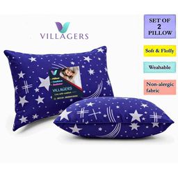 VILLAGERS Set of 2 Blue Polyester Pillows-image-50