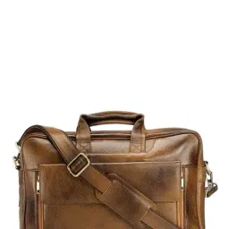 Teakwood Leathers Tan Faded Leather Laptop Messenger Bag-44