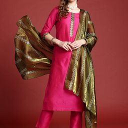 Anouk Regular Kurta with Trousers & With Dupatta image 1