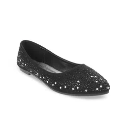 Mochi Women Black Embellished Ballerinas-image-48
