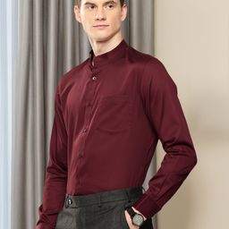 INVICTUS Slim Fit Band Collar Formal Shirt-image-76