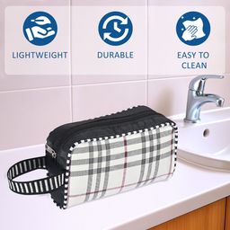 Kuber Industries Cream Colored 6 Pieces Printed Waterproof Toiletry Bag With Handle image 2
