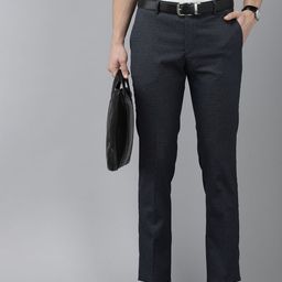 Arrow Men Self Design Textured Tailored Fit Formal Trousers-1