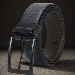 Roadster Men Textured Italian Leather Reversible Formal Belt-image-79