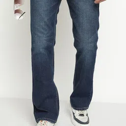 Octave Men Mid-Rise Light Faded Crinkle Effect Dark Shade Stretchable Jeans-image-22