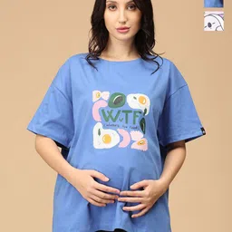 The Mom Store Women Pack Of 2 Graphic Printed Round Neck Cotton Oversized T-shirts-image-96