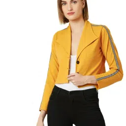 Miss Chase Mustard Relaxed Fit Jacket-46