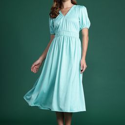 DressBerry Cinched Waist A-Line Midi Dress-picture-15