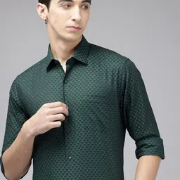 Arrow Pure Cotton Self Design Manhattan Slim Fit Textured Formal Shirt-picture-27