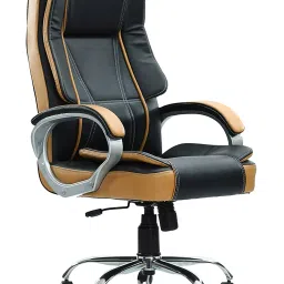 Caddy High Back Revolving office and Home Chair Black and Camel PU Leatherette CD121-image-15