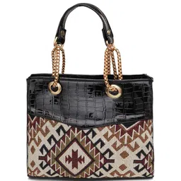 FABBHUE Geometric Printed Structured Handheld Bag image 2