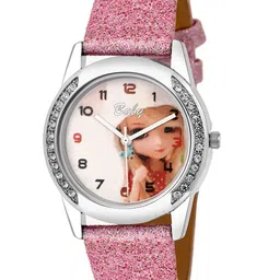 Kool Kidz Unisex Kids Multicoloured Embellished Dial & Pink Leather Straps Analogue Watch KOOL KIDZ KK 107-37