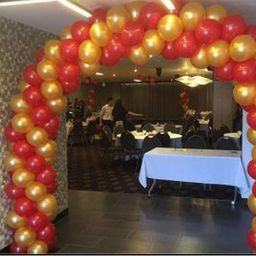 AMFIN 10 Inch Gold & Red Metallic Balloons with Matching Ribbon for Decoration - Pack of 100-13