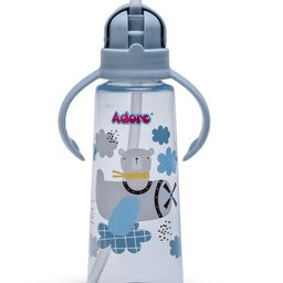 Adore Pro Bling Straw Sipper with Handle & Retractable Head Blue - 270 ml-5