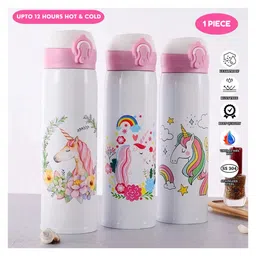 Puchku Unicorn Flask Bottle for Kids School Girls Pack of 1- White-picture-43