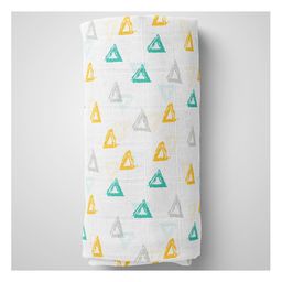 1st Step 100% 2 Ply Printed Muslin Blanket Triangle Print - White-28