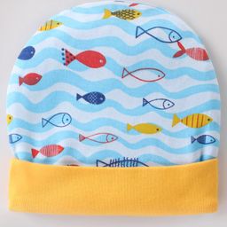 OHMS Interlock Knit Fish Print Cap Blue-Diameter 14 cm-image-58