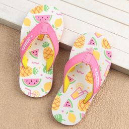 Cute Walk by Babyhug Slip On Flip Flops Fruits Print - White-image-72