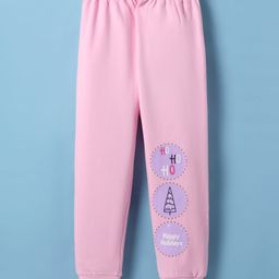 Tango Knit Full Length Fleece and Woollen Bottom With Text Print - Pink-picture-2