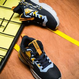 ABROS Mesh Detailed Aeroplane Designed Running Shoes - Navy Blue & Mustard-image-23