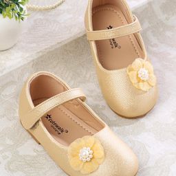Cute Walk by Babyhug Ballerina with Velcro Closer & Floral Applique - Yellow-image-35