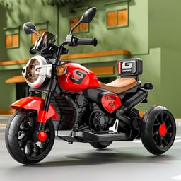 JN Creations 6V Battery Operated Ride On Yamaha RX-100 Bike for Kids with Foot Accelerator & Brake (RED)-image-33
