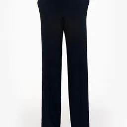 QUA Women Solid Relaxed Fit High-Rise Parallel Trousers-image-36