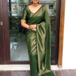 Visit Wear Ethnic Motifs Woven Design Zari Pure Silk Banarasi Saree-image-47