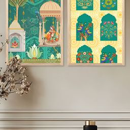 Kotart Brown & Green 2 Pieces Queen Printed Wooden Wall Art-picture-46