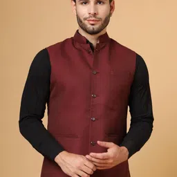 Vandnam Fabrics Woven Design Nehru Jacket-17