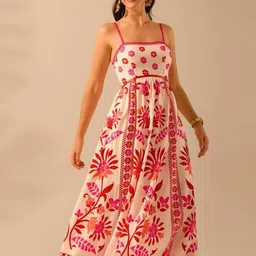 bebe Women Floral Print Fit & Flare Dress-picture-16