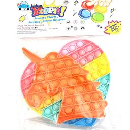 FunBlast Jumbo Heart & Unicorn Pop it Silicon Fidget Toy Pack of 2 - Multicolor image 4