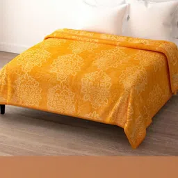 Doristyle Yellow 300 GSM SOLID MINK Double Bed Blanket-picture-37