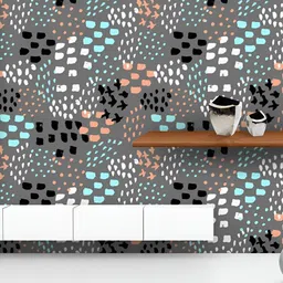 ArtzFolio Grey & Black Printed UV Resistant Wallpaper-image-93